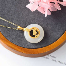 Load image into Gallery viewer, Silver Original Inlaid Natural Fine White Jade Pendant Necklace
