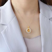 Load image into Gallery viewer, Silver Original Inlaid Natural Fine White Jade Pendant Necklace
