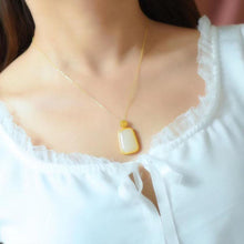 Load image into Gallery viewer, Lokaloca Natural Fine White Jade Pendant Necklace
