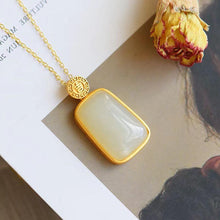 Load image into Gallery viewer, Lokaloca Natural Fine White Jade Pendant Necklace
