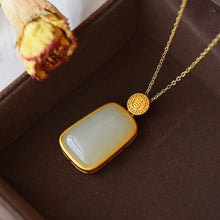 Load image into Gallery viewer, Lokaloca Natural Fine White Jade Pendant Necklace
