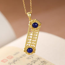 Load image into Gallery viewer, Newsilver Inlaid Lapis Lazuli Abacus Pendant Necklace Vintage Antique Charm Women&#39;s Brand Jewelry
