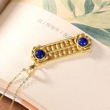 Load image into Gallery viewer, Newsilver Inlaid Lapis Lazuli Abacus Pendant Necklace Vintage Antique Charm Women&#39;s Brand Jewelry
