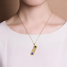 Load image into Gallery viewer, Newsilver Inlaid Lapis Lazuli Abacus Pendant Necklace Vintage Antique Charm Women&#39;s Brand Jewelry
