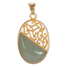 Load image into Gallery viewer, Silver Inlaid Natural Fine Jade Pendant Necklace Vintage Retro Style Charm Women&#39;s Jewelry
