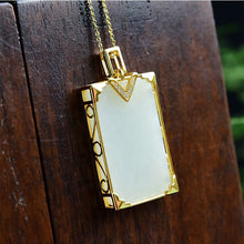 Load image into Gallery viewer, New Silver Inlaid Natural Fine White Jade Pendant Necklace Vintage Style Retro Elegant  Luxury Women&#39;s Jewelry
