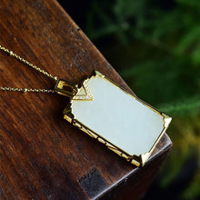 Load image into Gallery viewer, New Silver Inlaid Natural Fine White Jade Pendant Necklace Vintage Style Retro Elegant  Luxury Women&#39;s Jewelry
