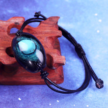 Load image into Gallery viewer, Handcrafted Natural Obsidian Turquoise Charm Orgonite Bangle Energy Bracelet
