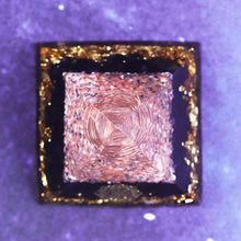 Load image into Gallery viewer, Artisan Handmade Black Obsidian Pink Shell Reiki Healing Meditation Orgonite Pyramid
