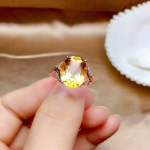 Load image into Gallery viewer, Original Design Citrine Faceted Opening Adjustable Ring Luxury Shining Charm Lady Silver Jewelry
