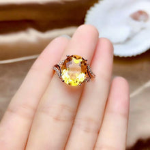 Load image into Gallery viewer, Original Design Citrine Faceted Opening Adjustable Ring Luxury Shining Charm Lady Silver Jewelry
