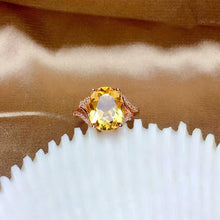 Load image into Gallery viewer, Original Design Citrine Faceted Opening Adjustable Ring Luxury Shining Charm Lady Silver Jewelry
