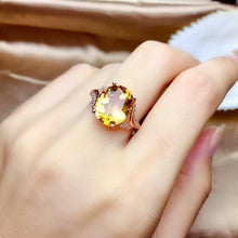 Load image into Gallery viewer, Original Design Citrine Faceted Opening Adjustable Ring Luxury Shining Charm Lady Silver Jewelry
