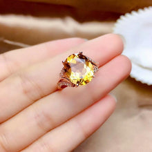 Load image into Gallery viewer, Original Design Citrine Faceted Opening Adjustable Ring Luxury Shining Charm Lady Silver Jewelry
