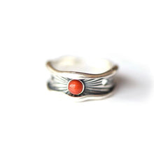 Load image into Gallery viewer, Original Design Southen Red Agate Lotus Open Ring Vintage Style Retro Bohemian Charm Women&#39;s Silver Jewelry
