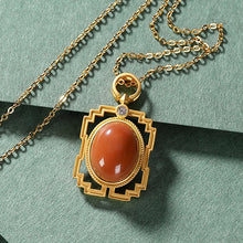 Load image into Gallery viewer, Original Natural Southern Red Agate Epoxy Craft Niche Design Women&#39;s Pendant Necklace
