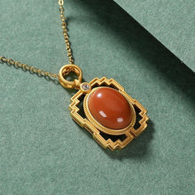 Load image into Gallery viewer, Original Natural Southern Red Agate Epoxy Craft Niche Design Women&#39;s Pendant Necklace
