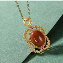 Load image into Gallery viewer, Original Natural Southern Red Agate Epoxy Craft Niche Design Women&#39;s Pendant Necklace
