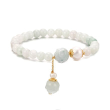 Load image into Gallery viewer, Lokaloca Original Handmade 14K Gold Filled Jadeite Lotus Charm Bracelet
