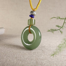 Load image into Gallery viewer, Lokaloca Handcrafted Natural Hetian Jade Donut Pendant Necklace
