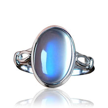 Load image into Gallery viewer, Original Moonstone Oval Opening Adjustable Ring Luxury Translucent Reflective Women&#39;s Brand Silver Jewelry
