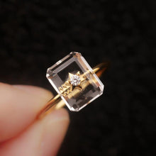 Load image into Gallery viewer, Original Rectangular Unique Clear Quartz Opening Adjustable Ring Elegant High-end Retro Ladies Silver Jewelry
