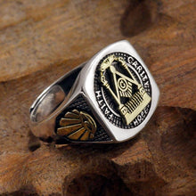 Load image into Gallery viewer, Original Freemasonry Faith Thai Silver Opening Adjustable Ring Brand Men&#39;s Jewelry
