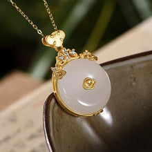 Load image into Gallery viewer, Original Natural Fine Jade White Necklace Pendant Creative Exquisite Elegant Ladies Silver Jewelry
