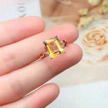 Load image into Gallery viewer, Original Silver Natural Citrine Opening Adjustable Ring National Style Retro Small Charm Lady Brand  Jewelry
