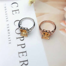 Load image into Gallery viewer, Original Silver Natural Citrine Opening Adjustable Ring National Style Retro Small Charm Lady Brand  Jewelry
