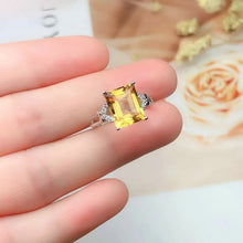 Load image into Gallery viewer, Original Silver Natural Citrine Opening Adjustable Ring National Style Retro Small Charm Lady Brand  Jewelry
