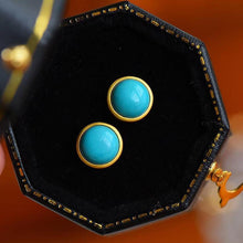 Load image into Gallery viewer, Original Silver Inlaid Turquoise Earrings Retro Cool Charm Luxury Women&#39;s Brand Jewelry
