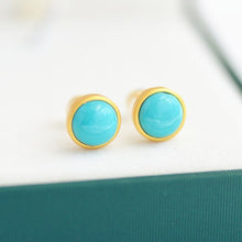 Load image into Gallery viewer, Original Silver Inlaid Turquoise Earrings Retro Cool Charm Luxury Women&#39;s Brand Jewelry
