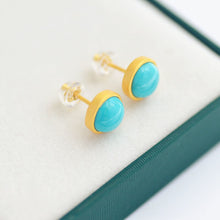 Load image into Gallery viewer, Original Silver Inlaid Turquoise Earrings Retro Cool Charm Luxury Women&#39;s Brand Jewelry
