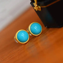 Load image into Gallery viewer, Original Silver Inlaid Turquoise Earrings Retro Cool Charm Luxury Women&#39;s Brand Jewelry
