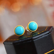 Load image into Gallery viewer, Original Silver Inlaid Turquoise Earrings Retro Cool Charm Luxury Women&#39;s Brand Jewelry
