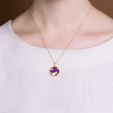 Load image into Gallery viewer, Original Silver Inlaid Cat Purple Necklace Pendant Fashion Retro Ladies Jewelry
