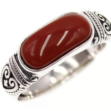 Load image into Gallery viewer, Original South Red Agate Retro Opening Adjustable Ring Exquisite Luxury Ladies Silver Jewelry
