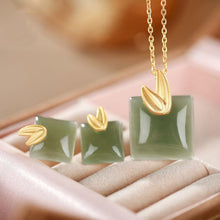 Load image into Gallery viewer, Original Silver Inlaid Natural Fine Jade Jasper Pendant Necklace Charm Design Retro Jewelry
