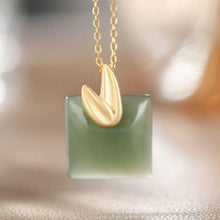 Load image into Gallery viewer, Original Silver Inlaid Natural Fine Jade Jasper Pendant Necklace Charm Design Retro Jewelry
