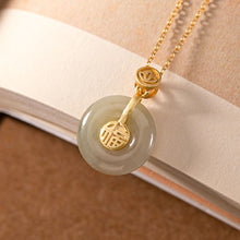 Load image into Gallery viewer, Original Silver Inlaid Natural Fine Jade Pendant Necklace Vintage Women&#39;s Brand Jewelry
