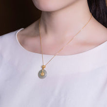 Load image into Gallery viewer, Original Silver Inlaid Natural Fine Jade Pendant Necklace Vintage Women&#39;s Brand Jewelry
