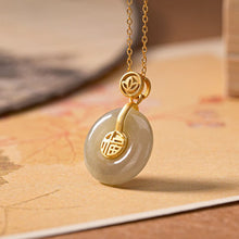 Load image into Gallery viewer, Original Silver Inlaid Natural Fine Jade Pendant Necklace Vintage Women&#39;s Brand Jewelry
