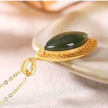 Load image into Gallery viewer, Original Silver Inlaid Natural Fine Jade Pendant Necklace Vintage Style Retro Charming Women&#39;s Jewelry
