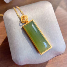 Load image into Gallery viewer, Lokaloca Original  Silver Inlaid Fine Jade Pendant Necklace
