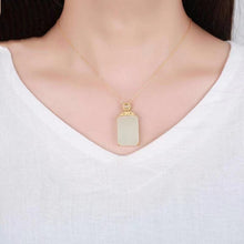 Load image into Gallery viewer, Original Ancient Golden Craftsmanship Inlaid Fine White Jade Pendant Necklace Elegant Ladies Jewelry
