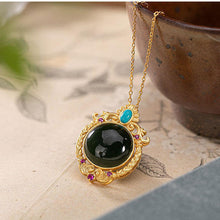 Load image into Gallery viewer, Lokaloca Original Natural Dark Green Jade Pendant Necklace
