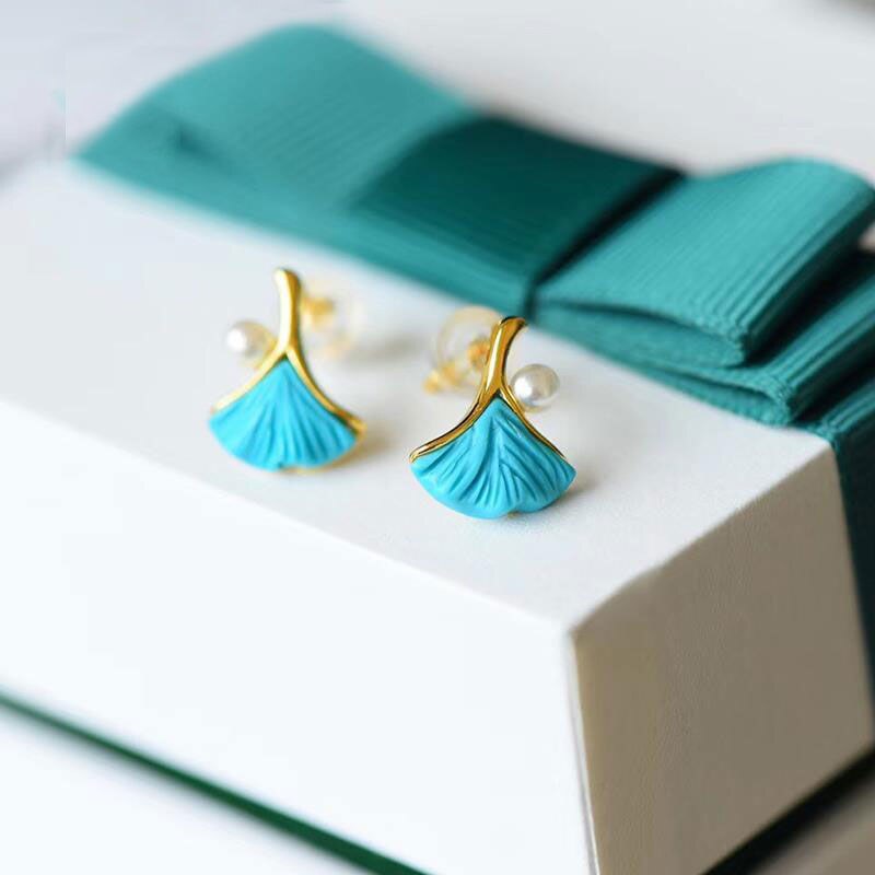 Original Design Turquoise Pearl Earrings Exquisite Charm Women's Brand Jewelry