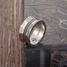 Load image into Gallery viewer, Original Design Thai Silver Rope Shaped Opening Adjustable Ring Unique Luxury Punk Charm Women&#39;s Brand Jewelry
