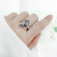 Load image into Gallery viewer, Original Design Thai Silver Fox Opening Ring Vintage Style Retro Elegant Charm Women&#39;s Silver Jewelry
